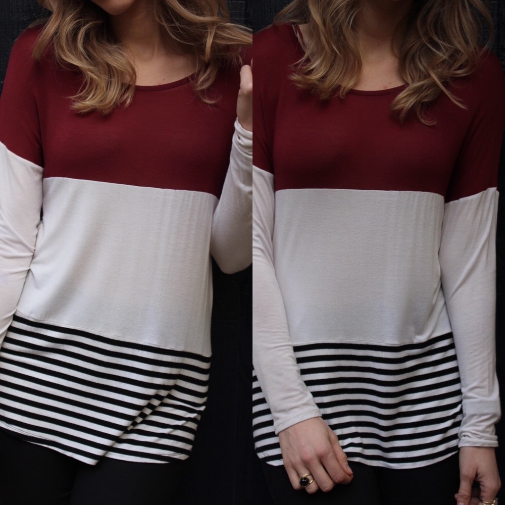 ModCloth Color Block Tee Size Small - Picture 3 of 4